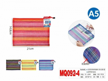 Dėklas su užtrauktuku 175x225mm dryžuotas įvairių sp MOTARRO