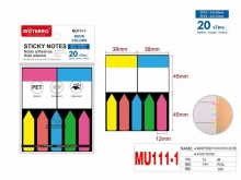 Indeksai lipnūs spalvoti plastikiniai 45x12mm 5sp x 20lapų 45x38mm 2sp x 20lapų MOTARRO