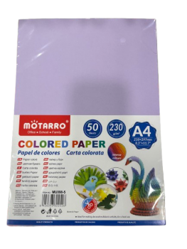 Spalvotas popierius MOTARRO 230gr 50lapų violetinės sp