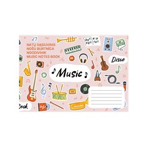 Muzikos natų sąsiuvinis A5, 16 lapų. vidinių lapų gramatūra- 70gm2
