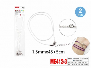 Vaško virvutės vėrinys, 45+5cm,2 vnt  baltos sp
