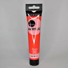 Akriliniai dažai Daler rowney Simply 75ml ryškiai raudonas