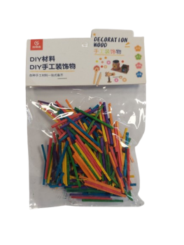 Mediniai pagaliukai 43mm spalvoti