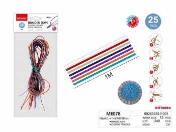 Plastiko virvelės pynimui 25vnt x 1m įvairių spalvų MOTARRO
