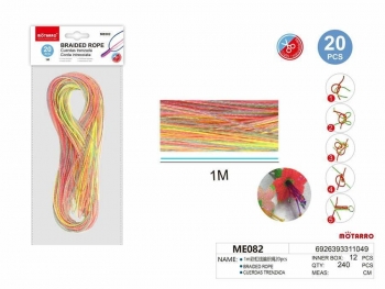 Plastiko virvelės pynimui 20vnt x 1m įvairių spalvų MOTARRO