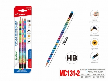 Paprastas pieštukas su trintuku HB 3vnt MOTARRO