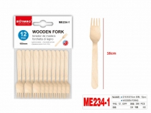 Vienkartinės šakutės medinės 12vnt 16cm MOTARRO