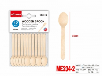 Vienkartiniai šaukštai mediniai 12vnt 16cm MOTARRO