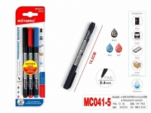 Markeris MOTARRO permanentinis 0,4mm 3vnt juoda mėlyna raudona sp