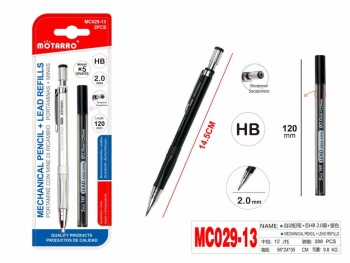 Mechaninis pieštukasHB 2.0mm + papildomos šerdelės 5vnt MOTARRO