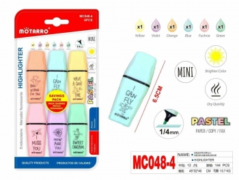 Teksto žymeklių 6-ių spalvų rinkinys MOTARRO