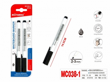 Markerių rinkinys MOTARRO baltai lentai 2-3mm 2vnt juodos sp