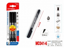 Markeris MOTARRO permanentinis 0.4mm 3vnt juodos sp