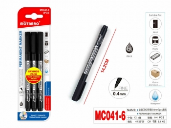 Markeris MOTARRO permanentinis 0.4mm 3vnt juodos sp