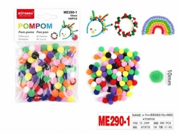 Dekoracija pomponai 10mm 100vnt įvairių sp MOTARRO