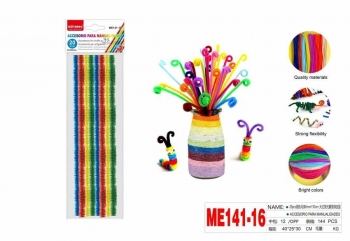 Dekoracija šenilo vielos lazdelės 20vnt 30cm įv.spalvų sp MOTARRO