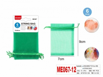 Maišelių dovanoms rinkinys MOTARRO 6vnt 70x90mm sutraukiami žalios sp