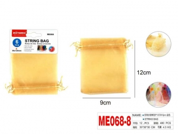 Maišelių dovanoms rinkinys MOTARRO 6vnt 90x120mm sutraukiami geltonos sp