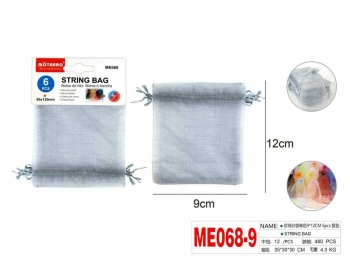 Maišelių dovanoms rinkinys MOTARRO 6vnt 90x120mm sutraukiami pilkos sp