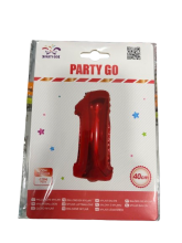 Balionas folijos skaičius 1 raudonos sp.40cm