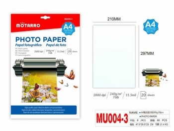Foto popierius A4 240gr 20lapų blizgus MOTARRO