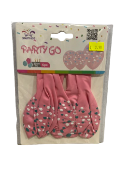 Balionai rožinės sp.6vnt 30cm