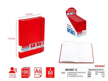 Užrašų knygutė MOTARRO 145x105mm 100l. linija