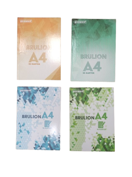 Kontorinė knyga A4, 96 lapų langeliais kietu viršeliu