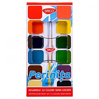Akvarelė 12sp. su teptuku AR127 DACO