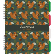 Blaknotas KNITTING, Optima, B5, langeliais, 120lapų, 60gsm, su spirale šone, plastikinis viršelis