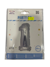 Balionas folijos skaičius 1 sidabro sp.40cm