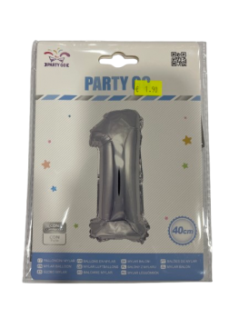 Balionas folijos skaičius 1 sidabro sp.40cm