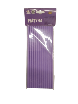 Šiaudeliai gėrimui violetinės sp.25vnt.19,7cm