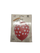 Balionai raodonos sp.su širdelėmis 6vnt 30cm