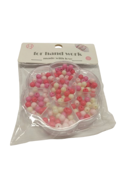 Karoliukai dėžutėje Gėlytė rausvų atspalvių 6mm 15g