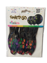 Balionai juodos sp.su dekoru 6vnt 30cm