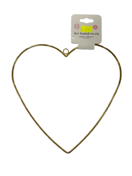 Širdelė iš vielos 1vnt 30cm aukso sp.