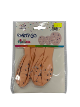 Balionai šv.oranžinės sp.su dekoru 6vnt. 30cm