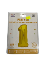 Balionas iš folijos skaičius 1 aukso sp.40cm