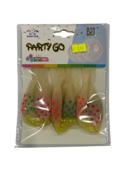 Balionai skaidrūs dekoruoti 6vnt 30cm