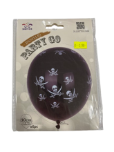 Balionai juodos sp. su kaukolėm 6vnt 30cm