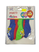 Balionai su mašinyte įv.spalvų 6vnt 30cm