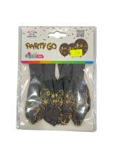 Balionai juodos sp. su žvaigždėmis 6vnt 30cm