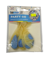 Balionai su dekoru viduje žydros sp.6vnt 30cm