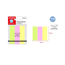 Lipnūs lapeliai užrašams 25x76mm 3sp x 100lapų MOTARRO