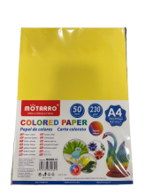 Spalvotas popierius MOTARRO 230gr 50lapų geltonos sp