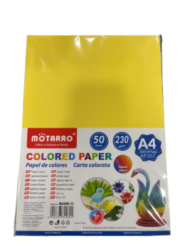 Spalvotas popierius MOTARRO 230gr 50lapų geltonos sp