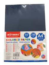 Spalvotas popierius MOTARRO 230gr 50lapų tamsiai mėlynos sp