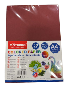 Spalvotas popierius MOTARRO 230gr 50lapų t.raudonos sp