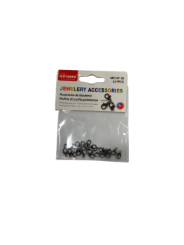 Užsegimai rankdarbiams juodai pilki 10mm ±21vnt MOTARRO